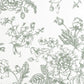 Green Floral Toile Pillow in Rosecrest