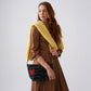 XLarge Convertible Pouch - Safari Kuba with Red Beaded Heart