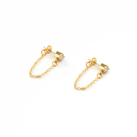 Chain Loop Gem Earrings