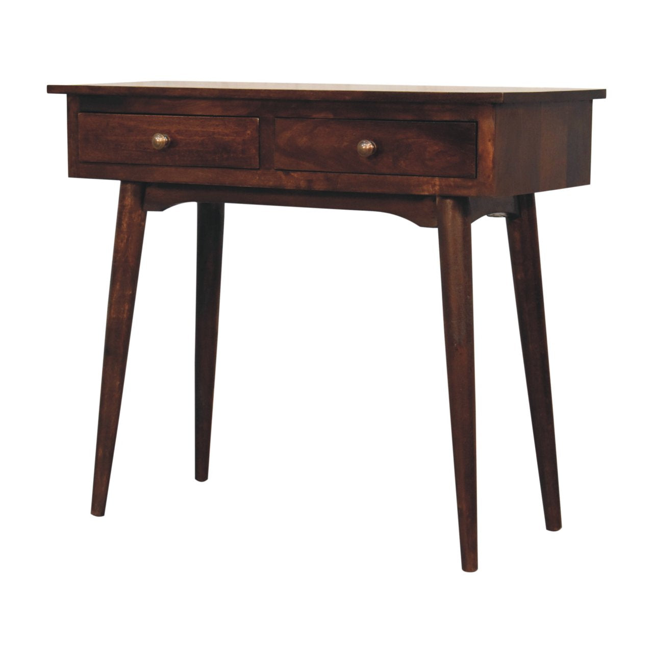 Solid Wood California Walnut Hallway 2-Drawer Console Table
