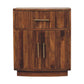 Solid Wood Curved Ribbed Bedside Table