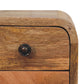 Solid Wood Extra Mini Curved Oak-ish Bedside Table