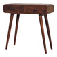 Solid Wood Curved Two Drawer Console Table