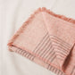 Silica Rose In Shades of Salmon Gray Stripes Pattern Soft Handwoven Merino Throw