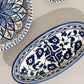 Ceramic Hand Painted Decorative Oval Plate | Floral Bleu Collection