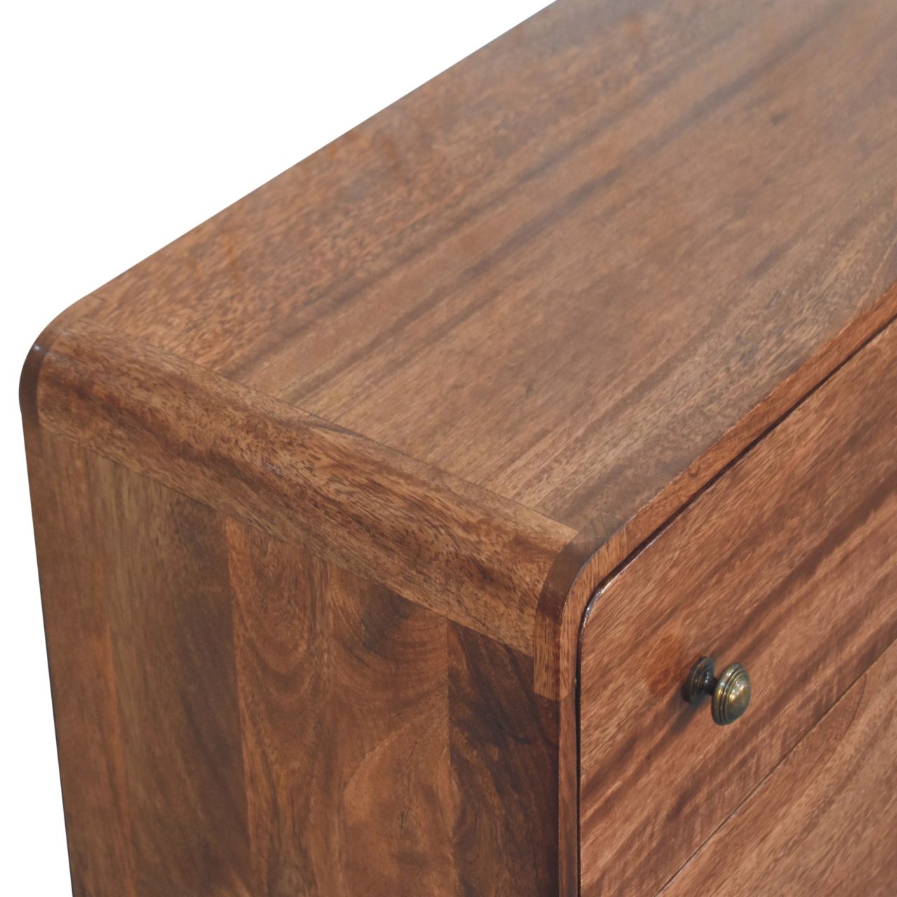 Solid Wood Curved Honey Caramel Chest