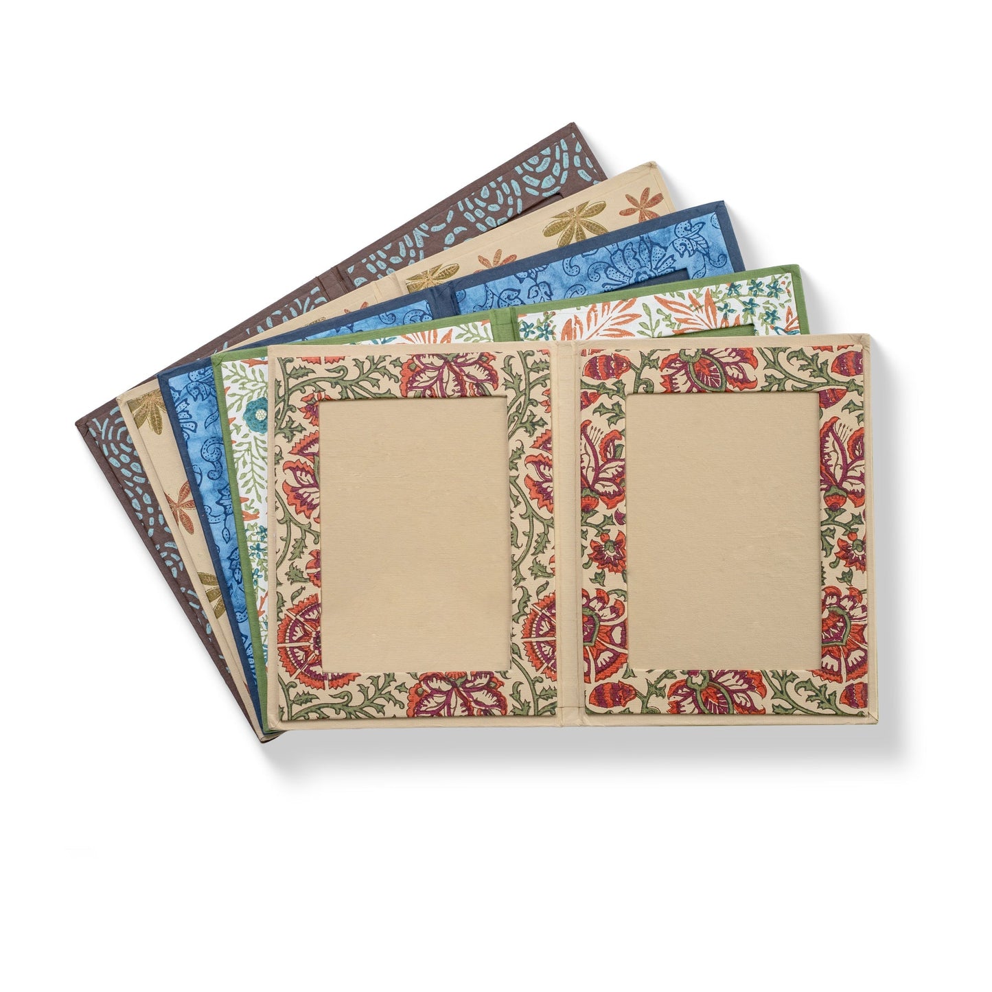 Handmade Double Photo Frames | Upcycled Tree-Free Paper | Fair Trade | Set of 5