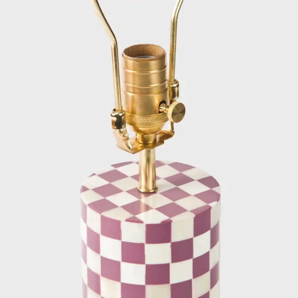 Checkered Bone Inlay Table Lamp Base