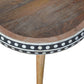 Solid Wood Small Dotted End Table, Black