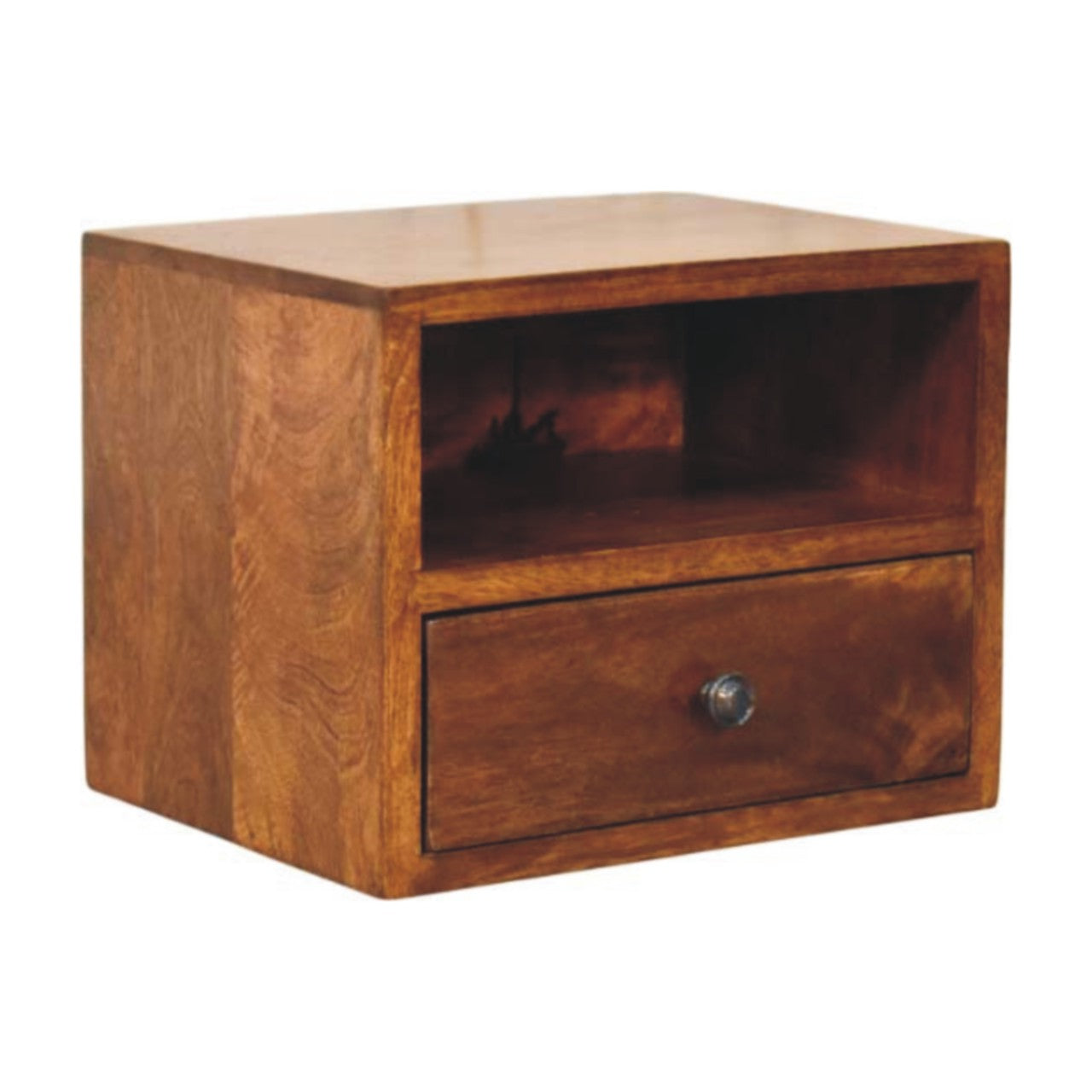 Solis 1-Drawer Chestnut Wall-Mounted Nightstand