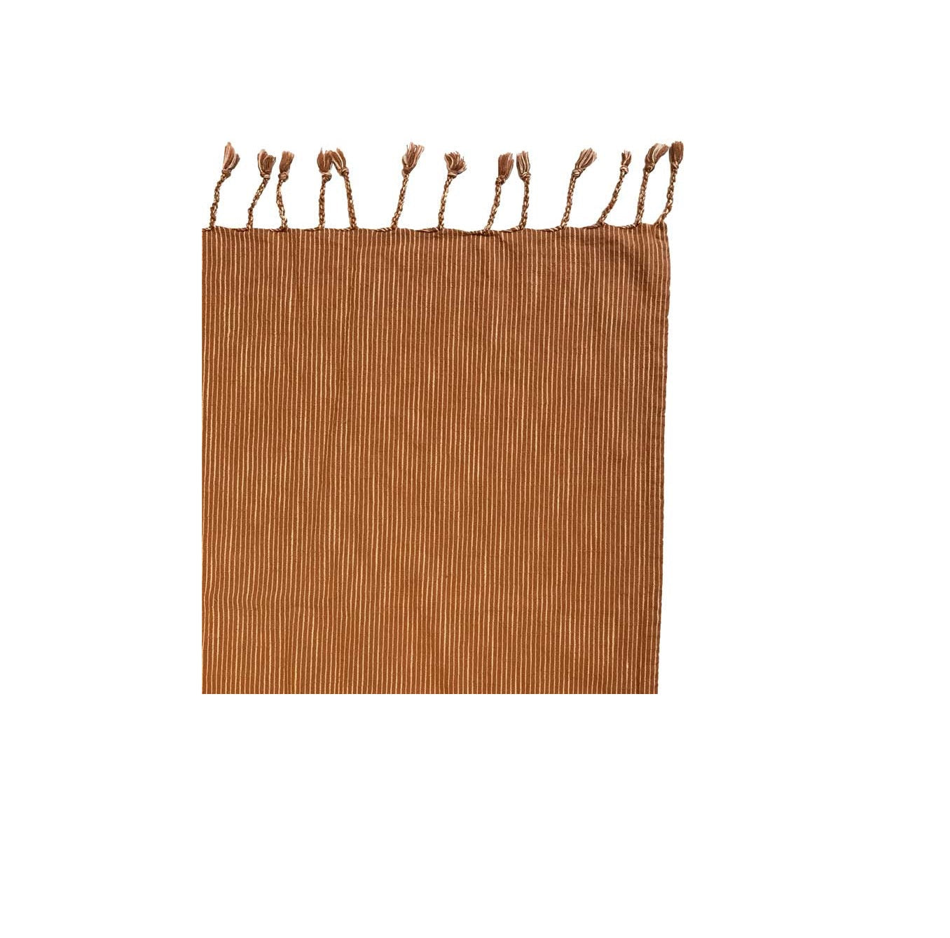 Gobi - Stripe Bed Cover - Caramel / Offwhite