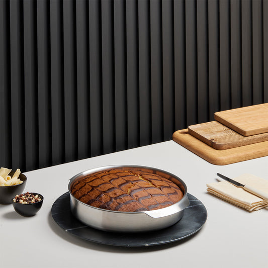 10-Inch Round Stainless Steel Pan - Oven & BBQ