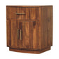 Solid Wood Curved Ribbed Bedside Table