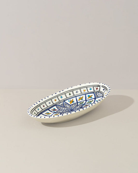 Ceramic Hand Painted Decorative Oval Plate | Terrata Collection