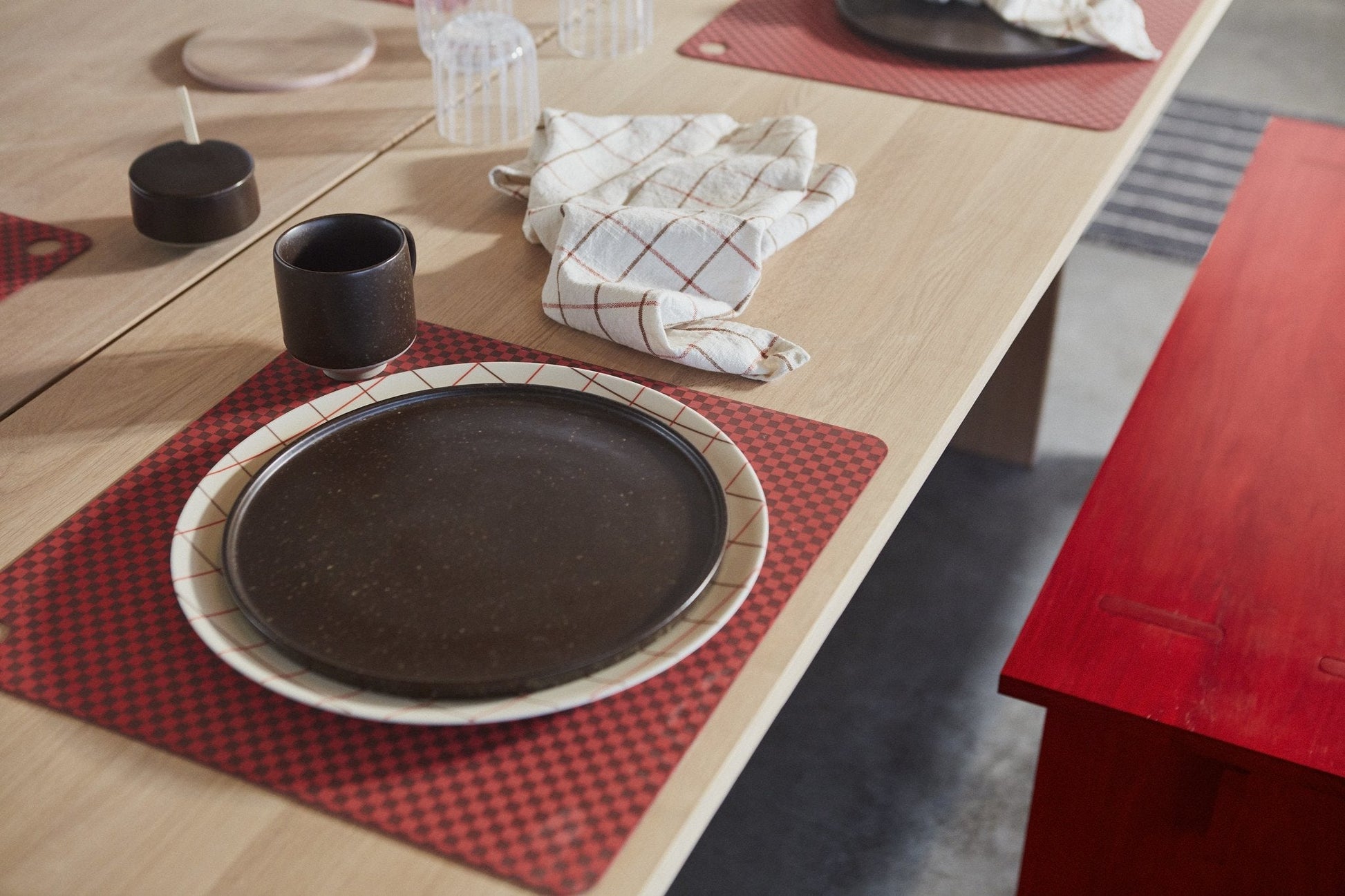 Placemat Checker - Pack of 2 - Red