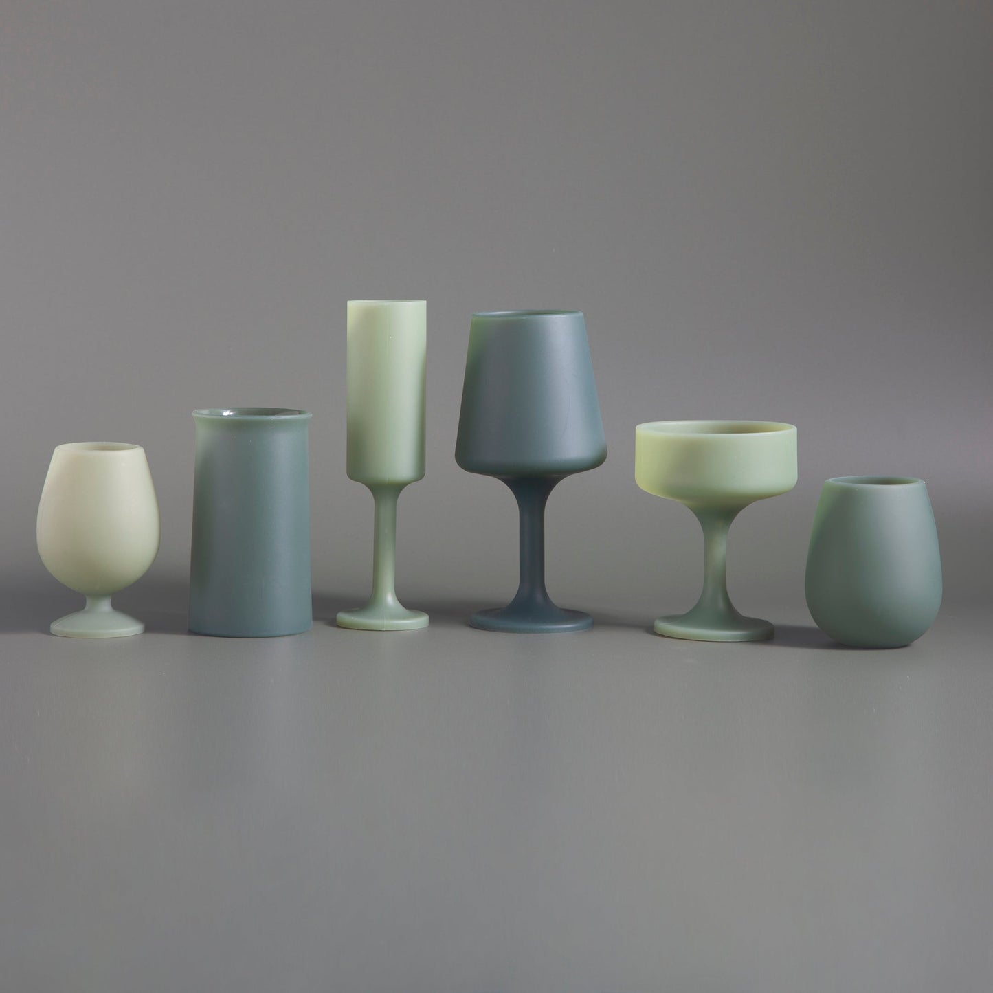 sage + olive | mecc | silicone unbreakable cocktail glasses