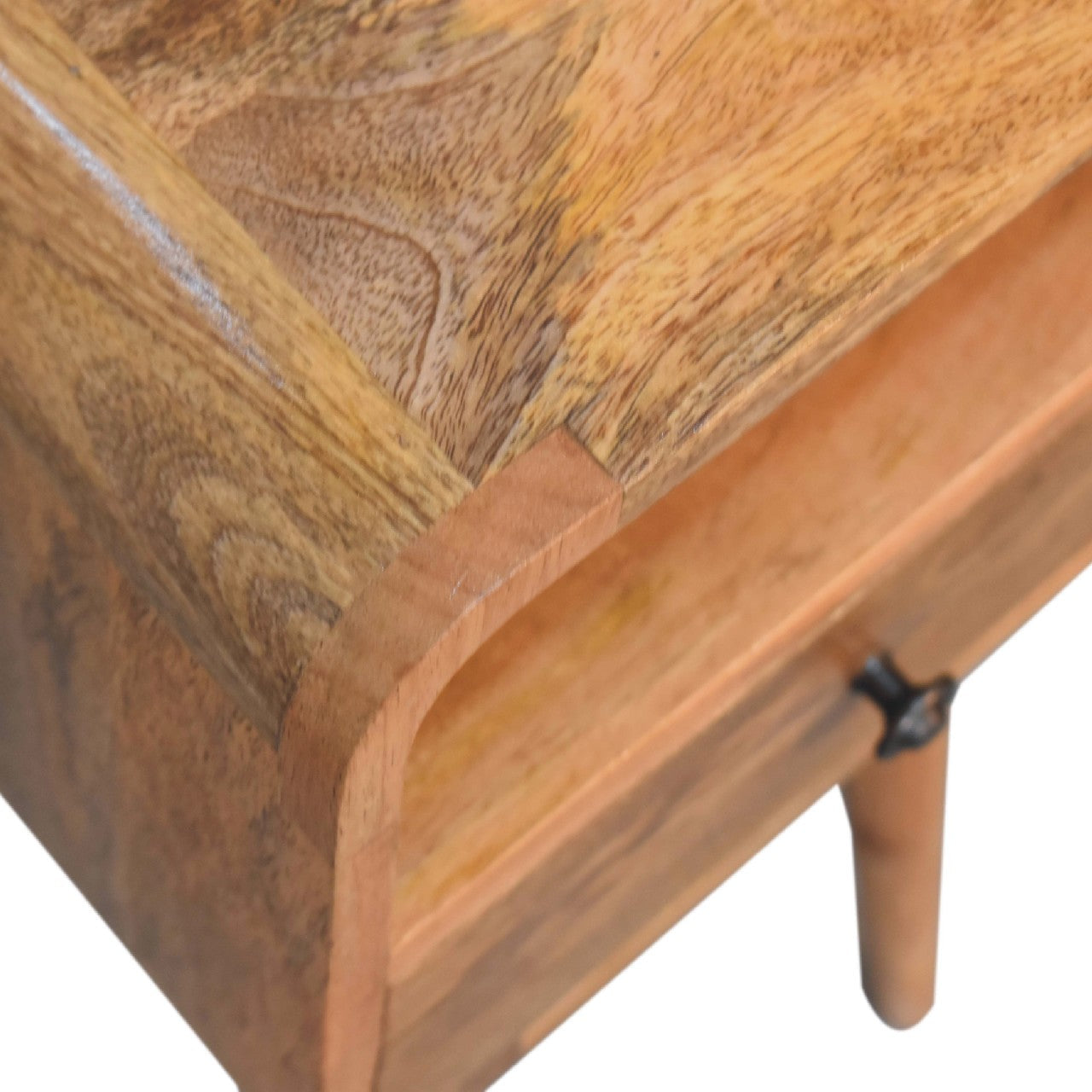 Solid Wood Mini Oak-ish Curve Nightstand