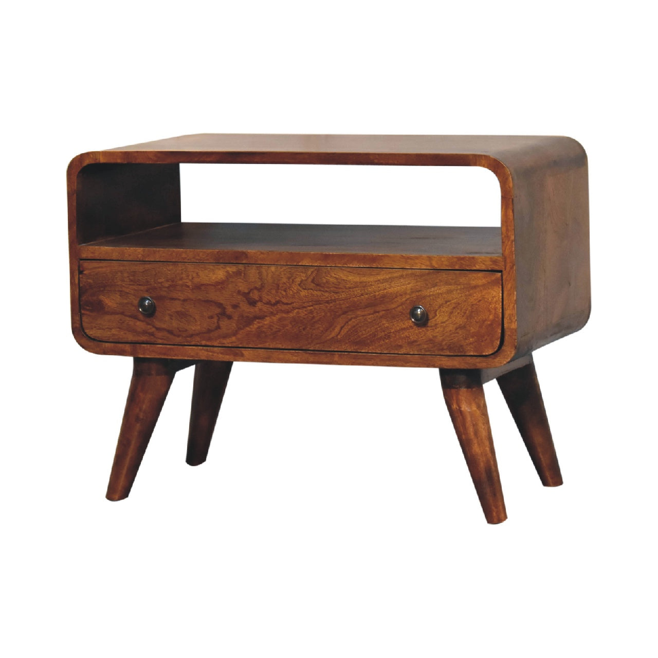 Solid Wood Mini Curved Media Unit