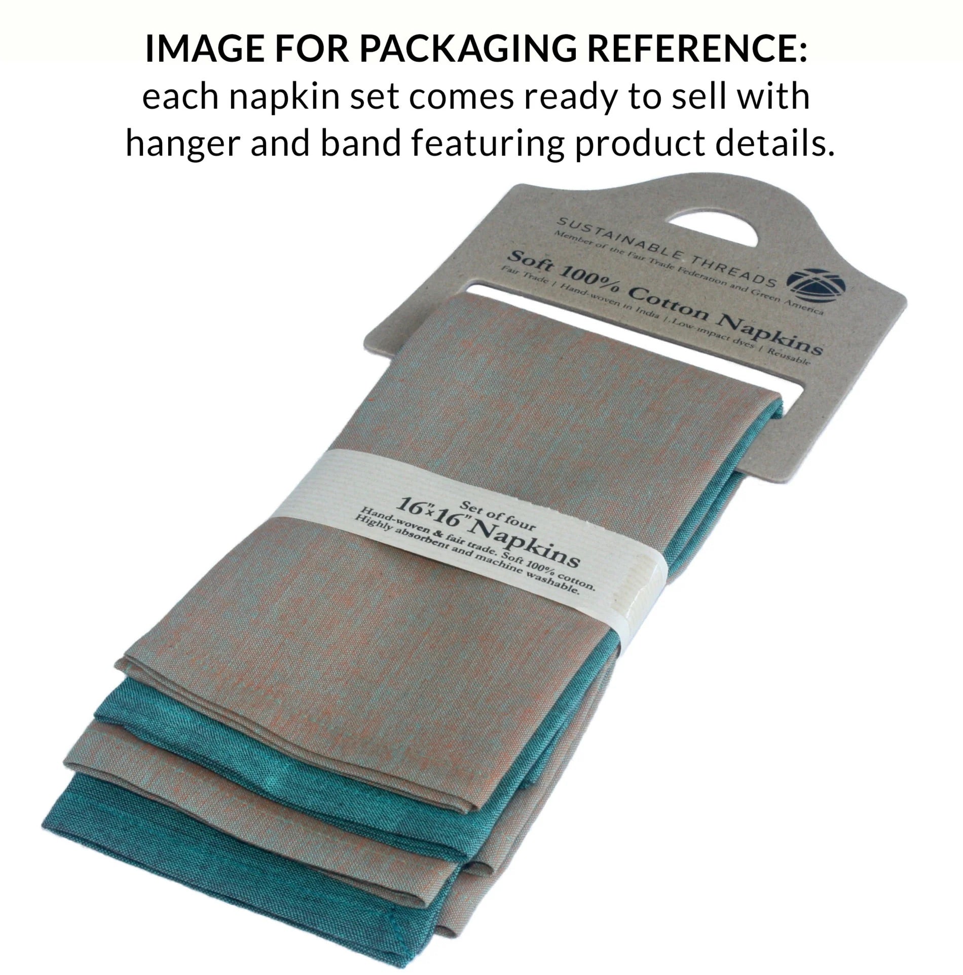 PALETTE Handwoven Cotton Napkins – Set of 4. Cotton – Fair Trade – Artisan Made