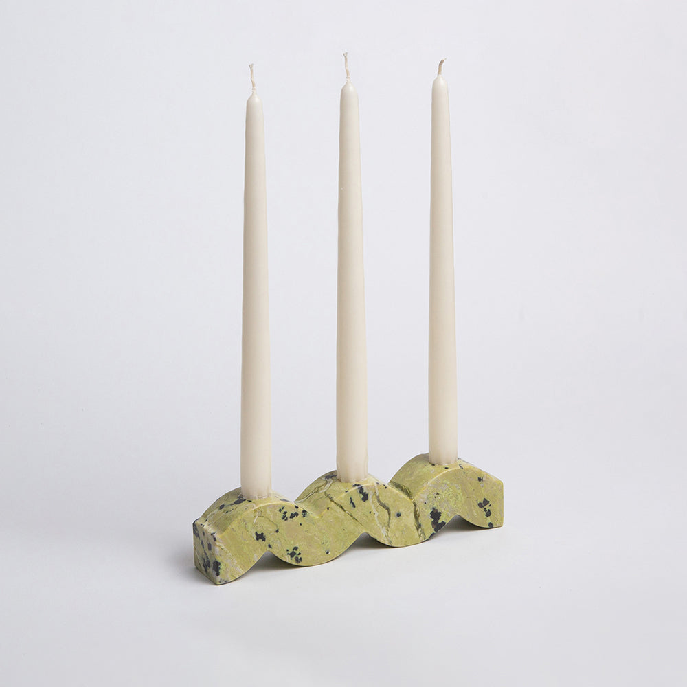 Wavy gemstone candelabra
