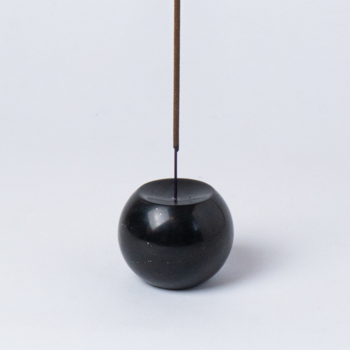 Gemstone sphere incense holder Black Onyx