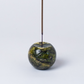 Gemstone sphere incense holder Celestine