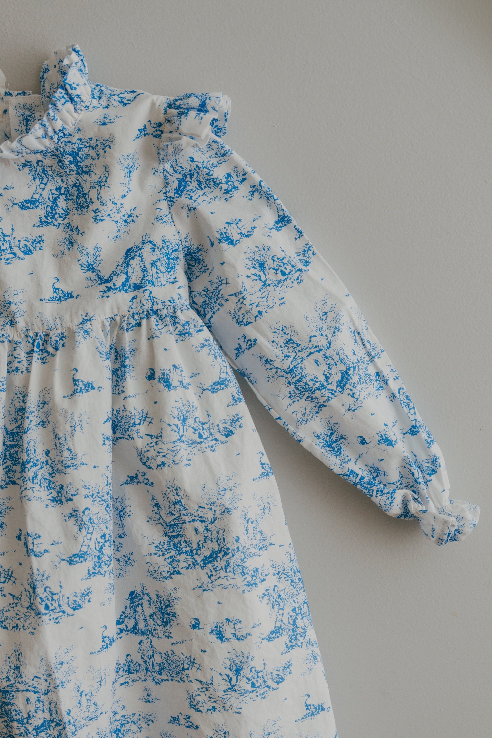 Aoki Dress-Blue Toile | Long Sleeve