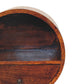 Solid Wood Floating Circle Chestnut Bedside Table