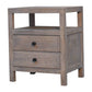 Acid Wash 2-Drawer Open Bedside Table