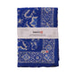 Large 39" Hand Dyed Batik Bandana, Blue Tendril, 100% Cotton