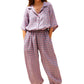 Vanessa Linen Gingham Balloon Pants in Lavender