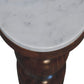 Artisan Furniture Solid Wood Marble Top Bulla Side Table