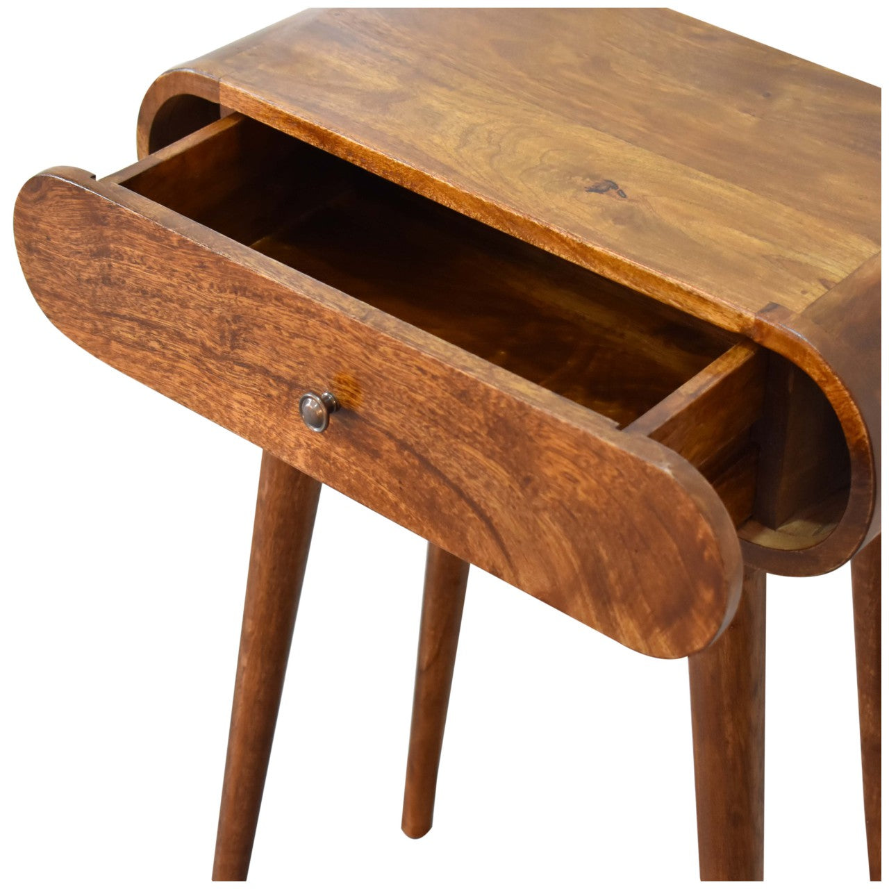 Solid Wood Mini Round Chestnut Console