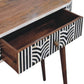 Solid Wood Honey Caramel Edessa Bone Inlay Console Table