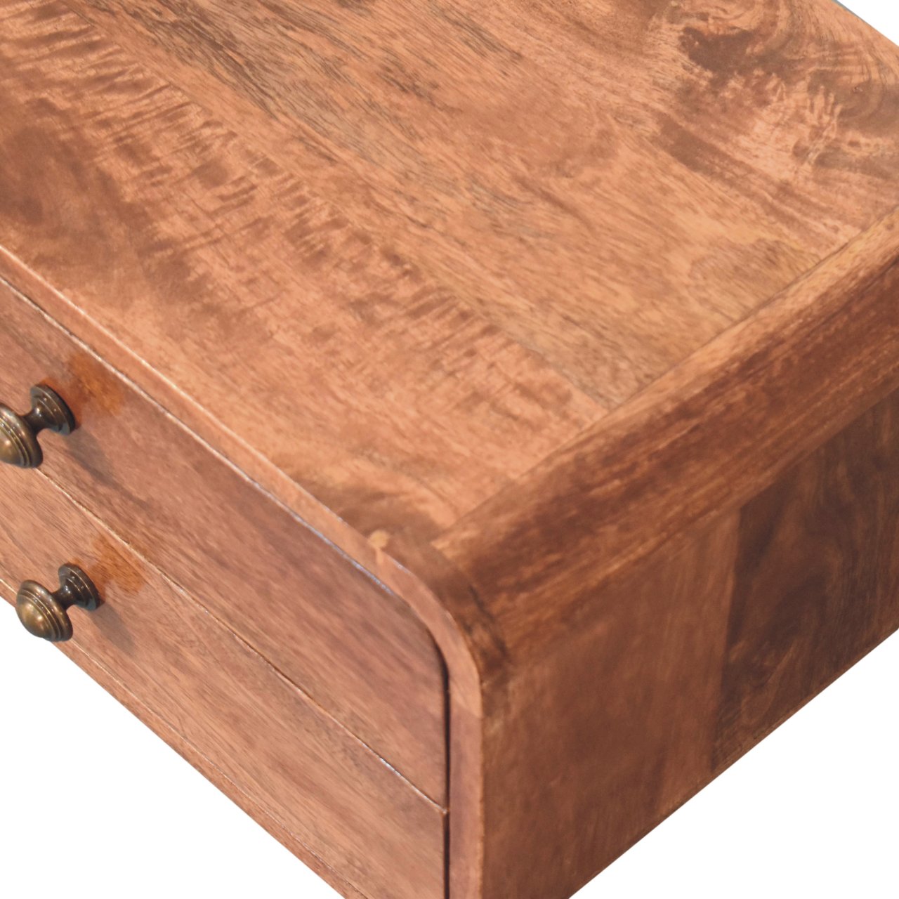 Solid Wood Honey Caramel Floating Bedside Table