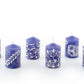 Henna White on Blue Painted Candles