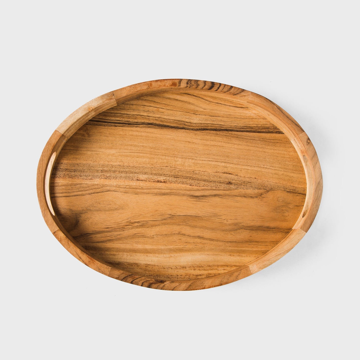 Acacia Wood Oval Serving Tray in Natural Finish