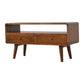 Solid Wood Curved Chestnut Media Unit