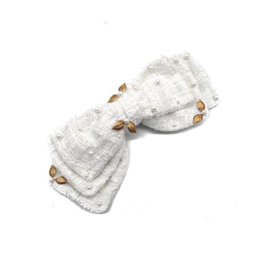 Chic White Tweed Harmony Barrette