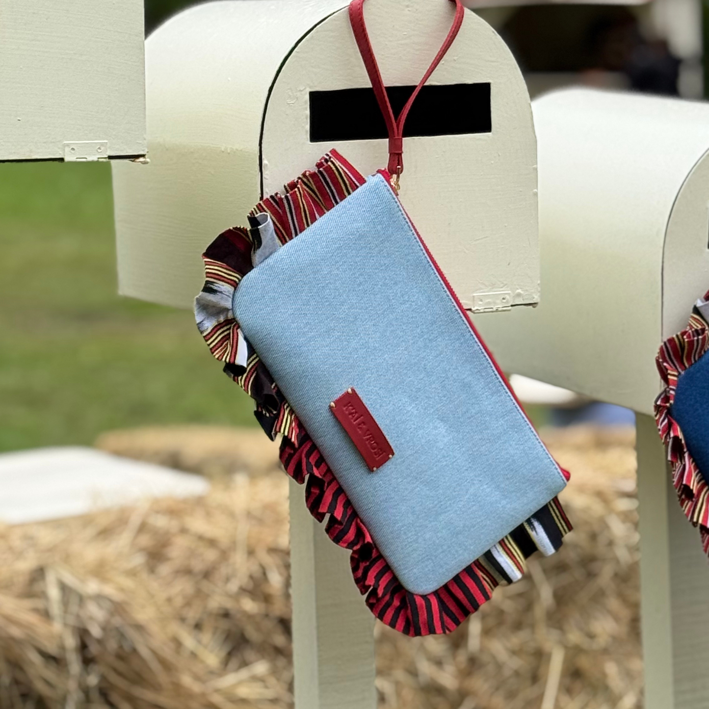 Medi - Light Denim Clutch Bag