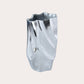 Abstract Silver Aluminum Vase | Fluid Sculptural Décor