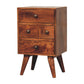 Solid Wood Honey Caramel Nordic Style 4-Drawer Multi Bedside Table