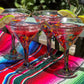 Confetti Carmen Design Margarita Glasses - Martini Style - Set of 4
