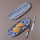 Shallow Organic Oval Platter Large Set of 4