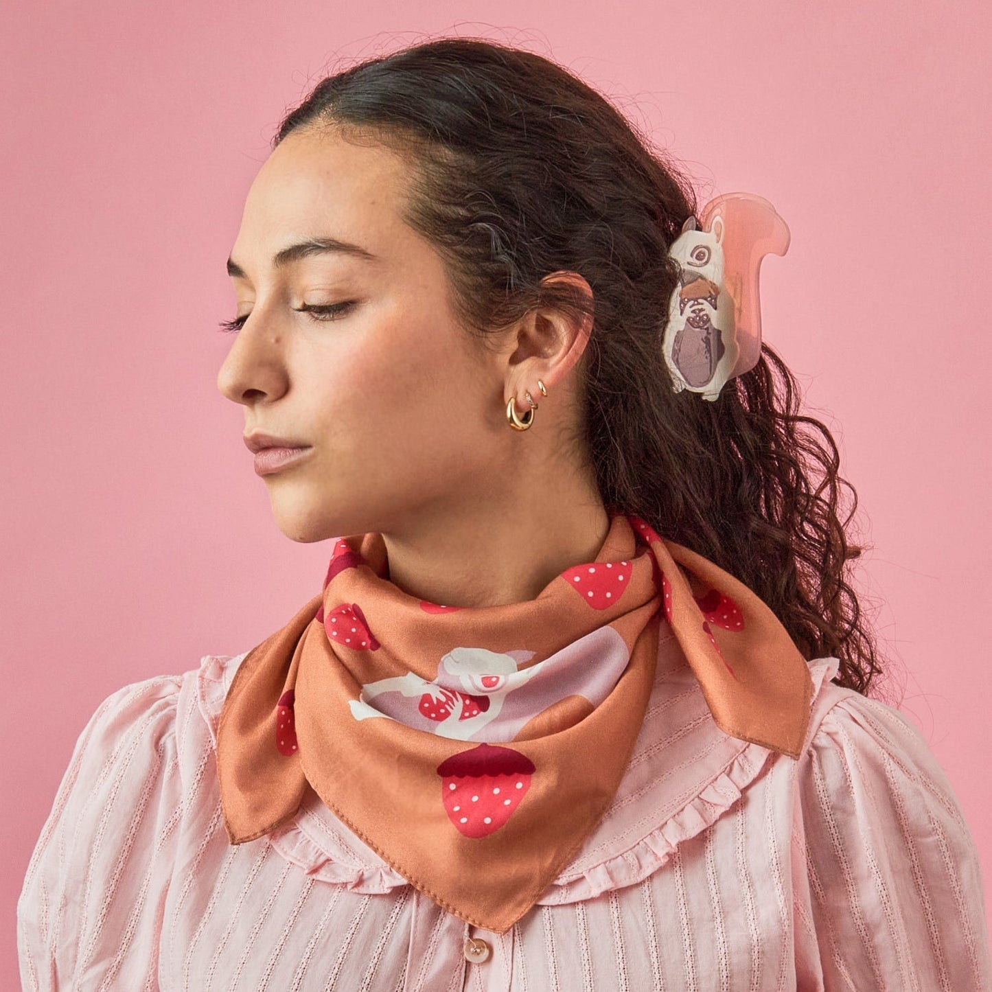 Albino Squirrel  Cotton Silk Bandana