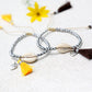 Beaded Shell Tassel Bracelet Yellow
