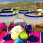 Cobalt Blue Rim Margarita Glasses - Set of 4