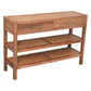 Solid Wood Woven Tier Console