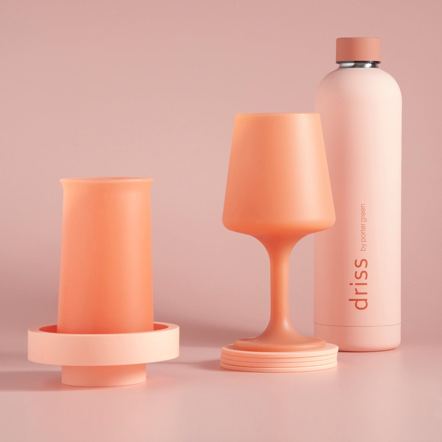 terra + peach | swepp | silicone unbreakable wine glasses