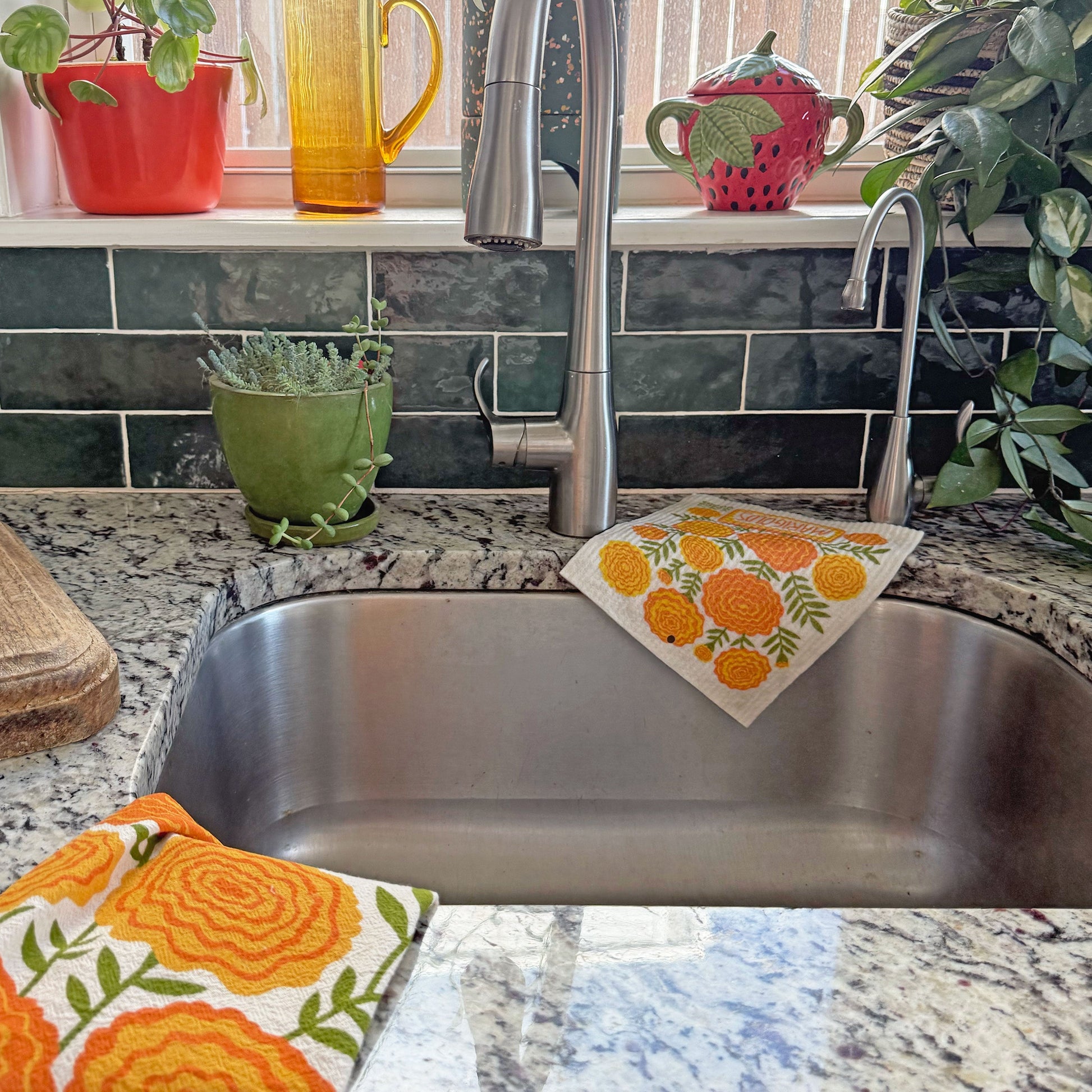 Marigolds Dish Towel